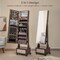 Jewelry Armoire with Full Length Mirror Lockable Door LED Lights Large Storage